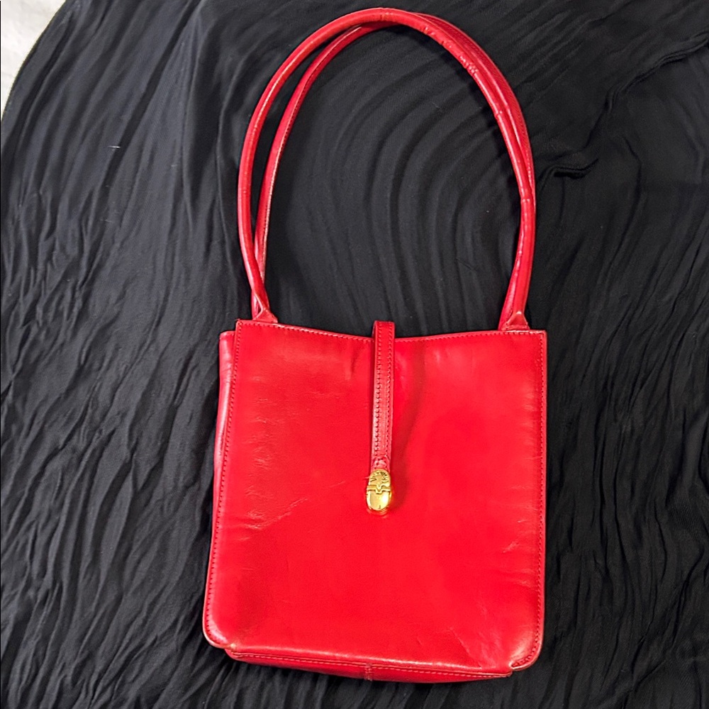 Elegant Red Leather VALENTINA Handbag